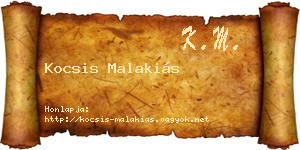 Kocsis Malakiás névjegykártya